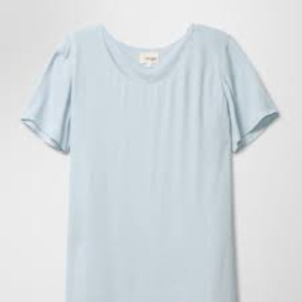 Aritzia Wilfred Teigen T-Shirt Dress Cotton Jersey Shift Dress Light Blue Sz M